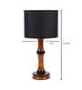 Black Cotton Shade Table Lamp with Wood Base