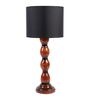Black Cotton Shade Table Lamp with Wood Base