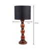 Black Cotton Shade Table Lamp with Wood Base