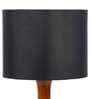 Black Cotton Shade Table Lamp with Wood Base