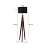 Black Cotton Shade Tripod Floor Lamp With MDF Base