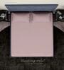 Pink Cotton Solid Finest 300TC Plain Super King Bedsheet with 2 Pillow Covers