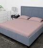 Pink Cotton Solid Finest 300TC Plain Super King Bedsheet with 2 Pillow Covers