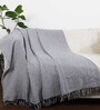 Black Cotton Striped 63x52 Inches Sofa Throw