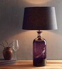 Barry Puple Glass Base Table Lamp with Black Shade