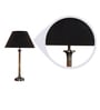 Black Fabric Shade Table Lamp with Beige Base