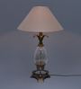 Beige Fabric Shade Table Lamp with Brass Base
