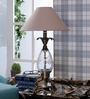 Beige Fabric Shade Table Lamp with Brass Base