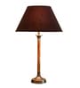 Black Fabric Shade Table Lamp with Beige Base