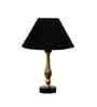 Black Cotton Table Lamp With  Metal & Wood  Base 10X15 Inches