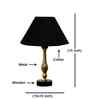 Black Cotton Table Lamp With  Metal & Wood  Base 10X15 Inches