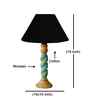 Black Cotton Table Lamp With  Wood  Base 10X19 Inches