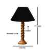 Black Cotton Table Lamp With  Wood  Base 10X19 Inches