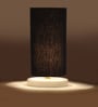 Black Cotton table lamp with White wood base -5