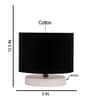 Black Cotton table lamp with White wood base1