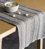 Black Cotton Textured Table Runner