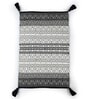 Black Cotton Vintage 2 x 3  Feet Hand Woven Dhurrie