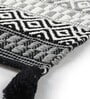 Black Cotton Vintage 2 x 3  Feet Hand Woven Dhurrie