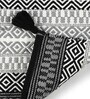 Black Cotton Vintage 2 x 3  Feet Hand Woven Dhurrie