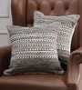 Black Textured Cotton 18 x 18 Inches Cushion Covers (Set of 2)