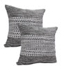 Black Textured Cotton 18 x 18 Inches Cushion Covers (Set of 2)