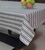 Woven Stripe Black Cotton 89X63 Inch Table Cloth