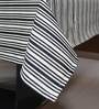 Woven Stripe Black Cotton 89X63 Inch Table Cloth