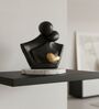 Black Couple Showpiece Gold Heart With White Marble Base