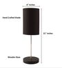Black Cylinder Fabric Shade with Modern Silver & Black Table Lamp for Bedroom & Living Room