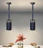 Black Cylindrical LED Pendant Light with 3 Color Modes