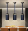 Black Cylindrical LED Pendant Light with 3 Color Modes