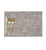 Grey Elena Rectangular Textured PVC Dining Table Placemat