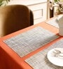 Grey Elena Rectangular Textured PVC Dining Table Placemat