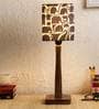 Black Elephant Table Multicolor Satin Shade Table Lamp With Brown Base