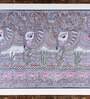 Elephants under the tree Original Handmade Madhubani Painting