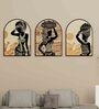 Multicolour Engineered Wood (Set of 3) Art Panels