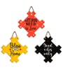 Black Engineered Wood (Set of 3) Wall Hanging