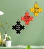 Black Engineered Wood (Set of 3) Wall Hanging