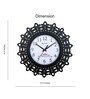 Intricately Black & White Black Engineered Wood Wall Clock