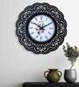 Bristol Black & White Black Engineered Wood Wall Clock
