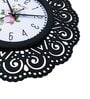 Bristol Black & White Black Engineered Wood Wall Clock