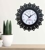 Intricately Black & White Black Engineered Wood Wall Clock