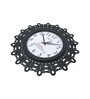Intricately Black & White Black Engineered Wood Wall Clock