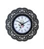 Bristol Black & White Black Engineered Wood Wall Clock