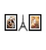 Black Engineered Wood With Eiffel Tower Plaque, Set Of 2 Collage Photo Frames