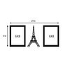 Black Engineered Wood With Eiffel Tower Plaque, Set Of 2 Collage Photo Frames