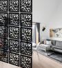 Black Engineered Wood Wall Hanging Room Divider Panel
