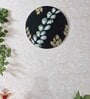 Black Engineered Wood Handpainted 15 Inch Wall Art with Leaf Vine design