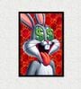 MONEY LOVE BUNNY Poster With Black Frame, 12.5 X 17.3 Inches