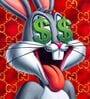MONEY LOVE BUNNY Poster With Black Frame, 12.5 X 17.3 Inches